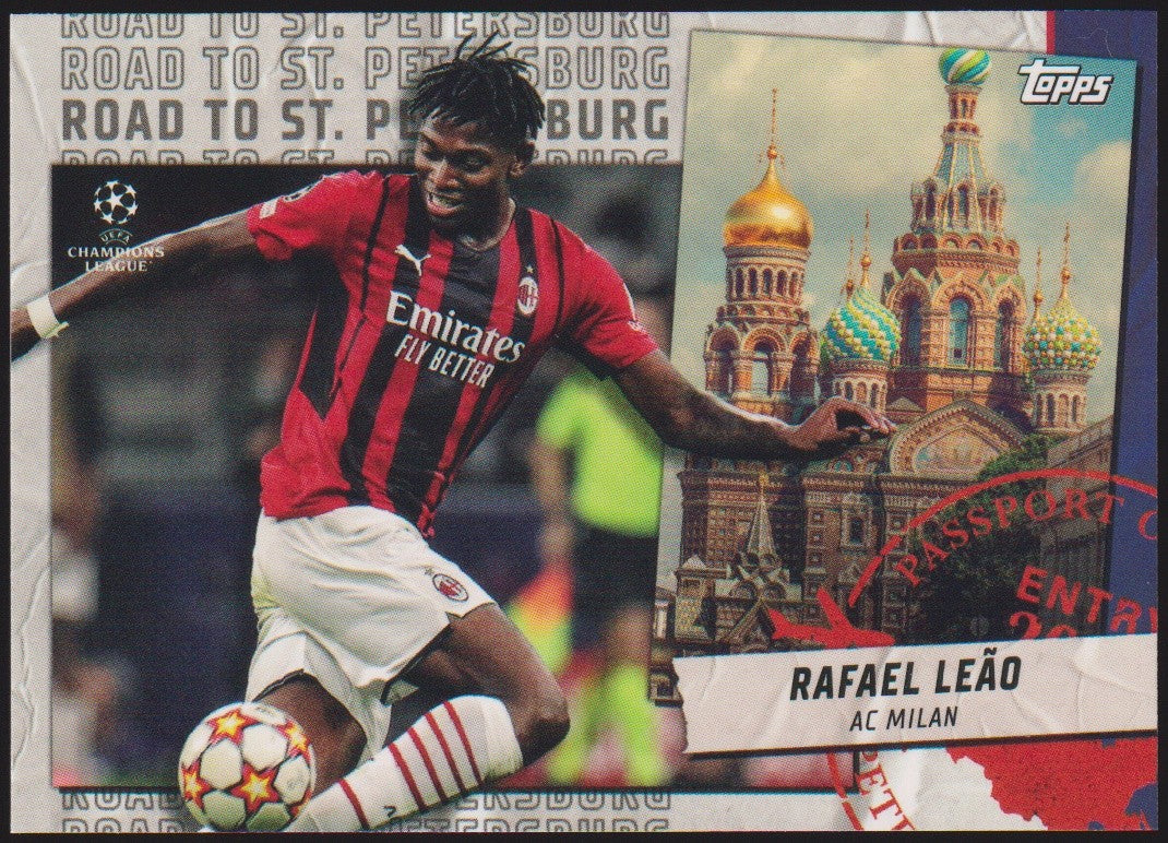 Topps Road to St. 2021-22 Rafael Leão AC Milan UEFA Champions League Parallel – Bild 1