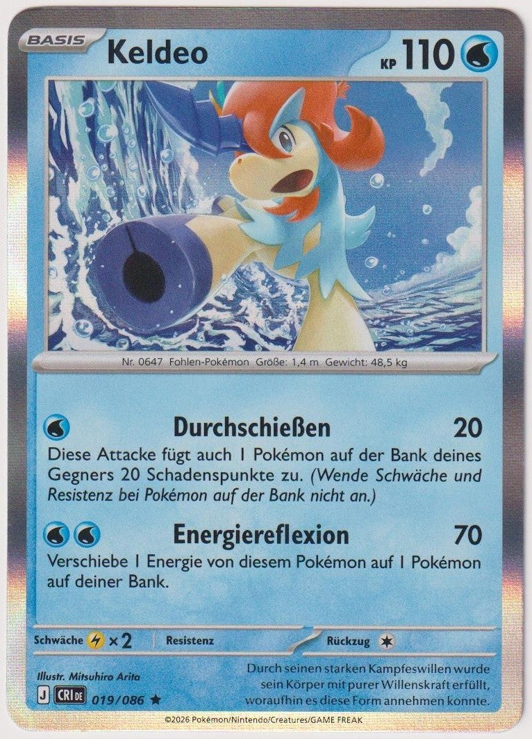 Pokemon TCG Keldeo #19/086 Rare (R) Holo Deutsch 2026 – Bild 1