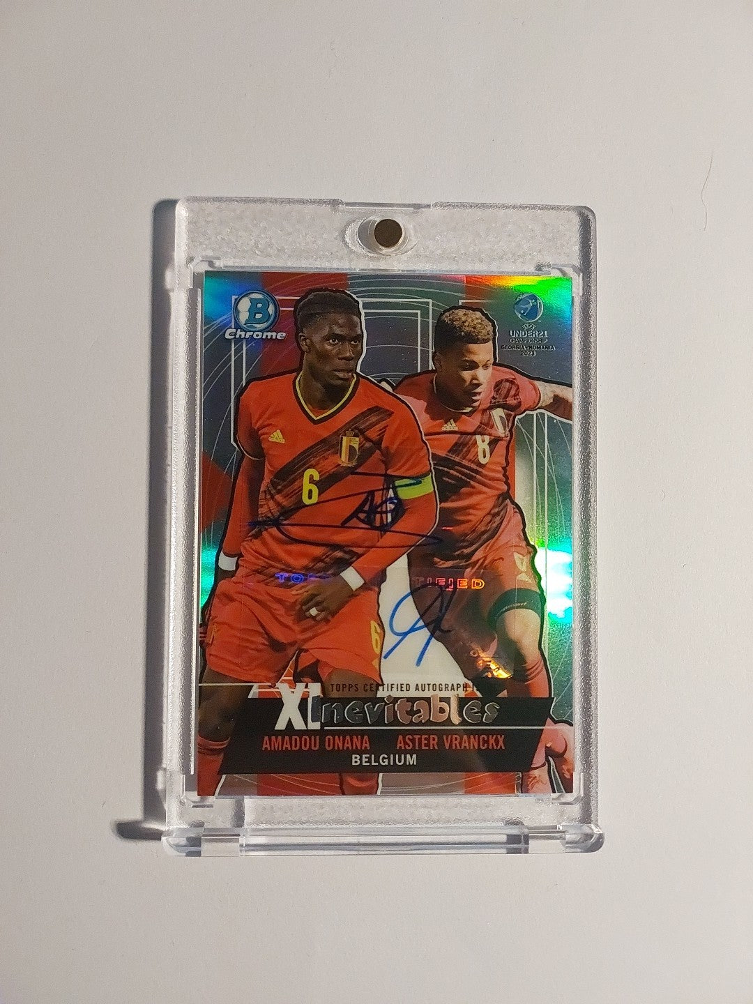Topps Chrome U21 2022-23 Onana & Vranckx Dual Auto Belgien Parallel 33/50 Rare – Bild 1