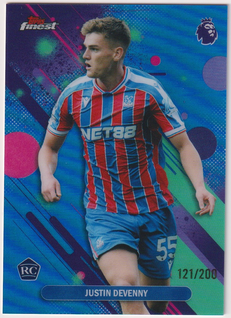 Topps Finest 2025-26 Justin Devenny Crystal Palace Parallel 121/200 Rookie – Bild 1