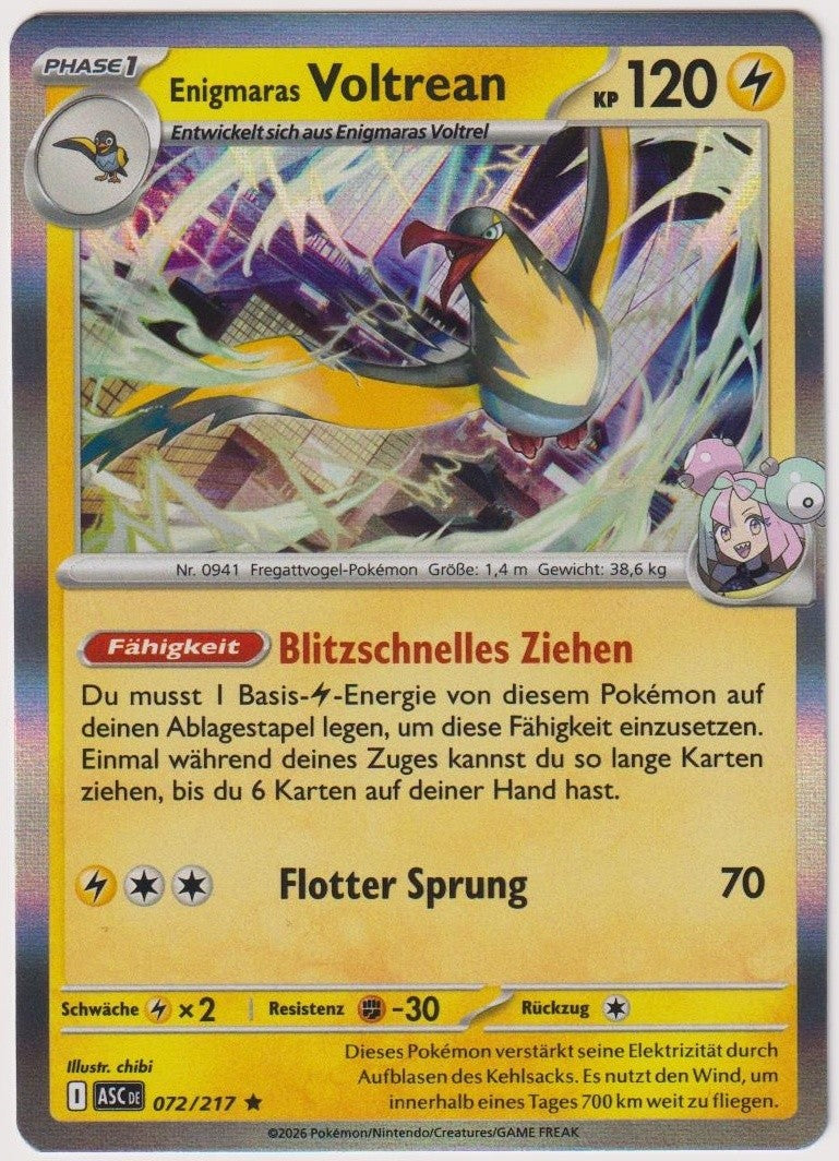 Pokemon TCG Ionos Kilowattrel #72/217 Rare (R) Holo Deutsch 2026 – Bild 1