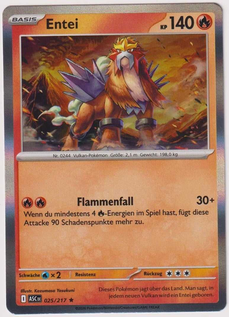Pokemon TCG Entei #25/217 Rare (R) Holo Deutsch 2026 – Bild 1