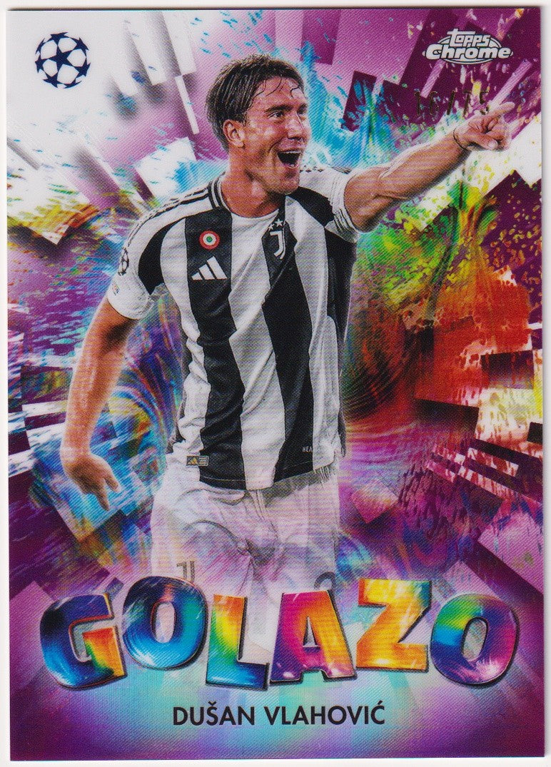 Topps Chrome 2025-26 Dušan Vlahović Juventus F.C. Golazo Parallel 16/75 – Bild 1