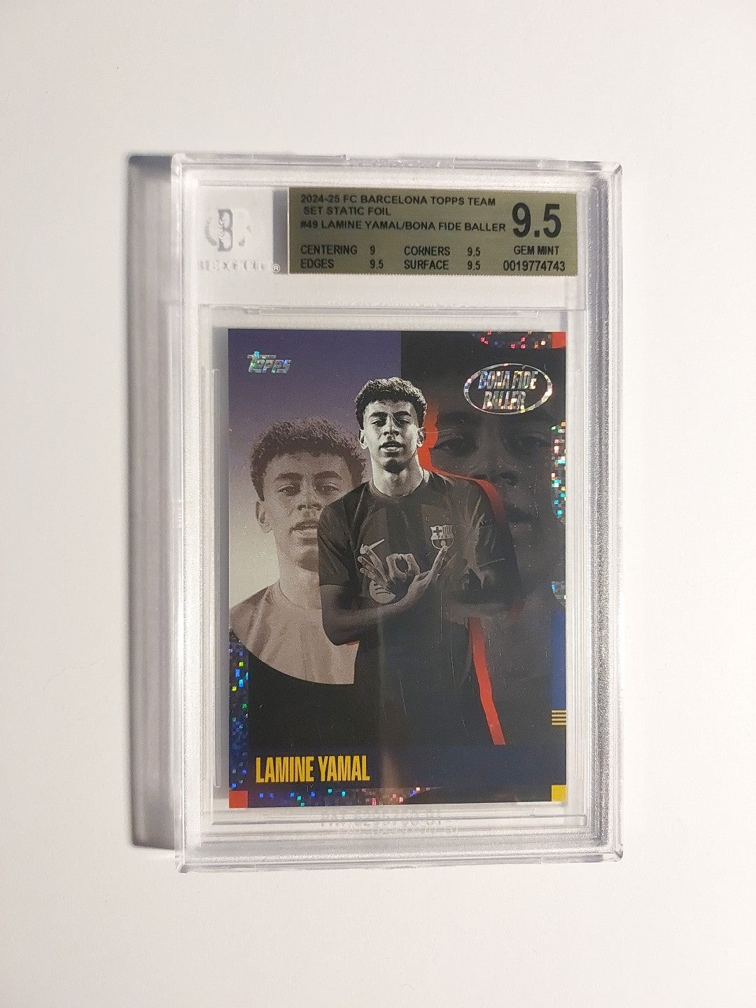 Topps Barcelona Team Set 2024-25 Lamine Yamal Static Foil Parallel BGS 9.5 = PSA – Bild 1