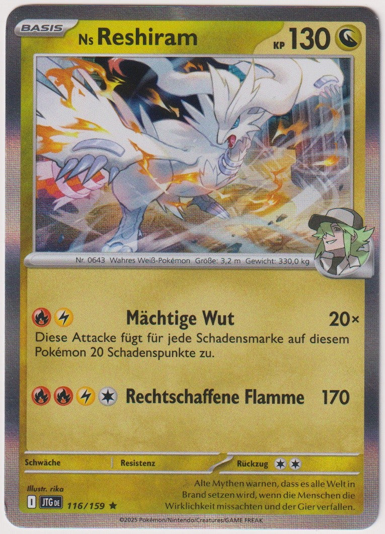 Pokemon TCG Ns Reshiram #116/159 Rare (R) Holo Deutsch 2025 – Bild 1