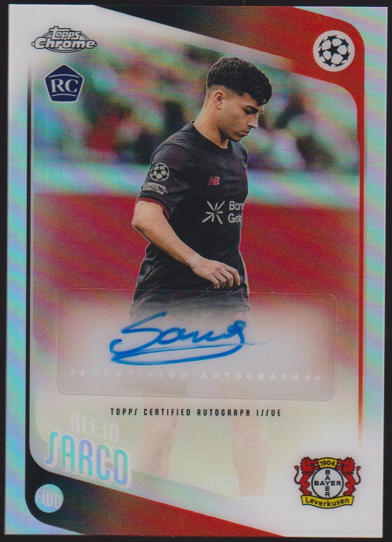 Topps Chrome UEFA 2025-26 Alejo Sarco Auto Rookie Bayer Leverkusen Parallel – Bild 1
