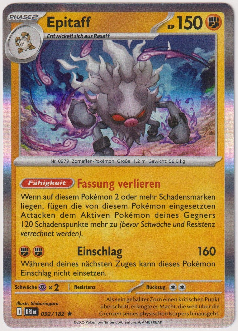 Pokemon TCG Annihilape #92/182 Rare (R) Holo Deutsch 2025 – Bild 1