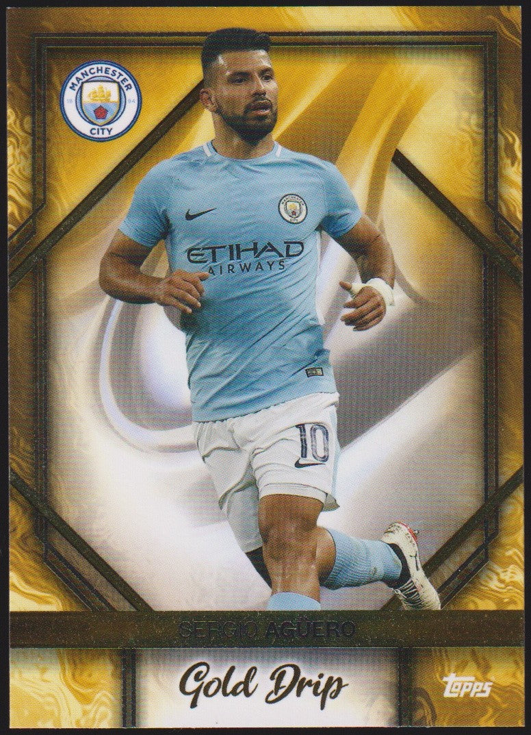 Topps 2023-24 Sergio Agüero Manchester City Parallel Rare Gold Drip – Bild 1