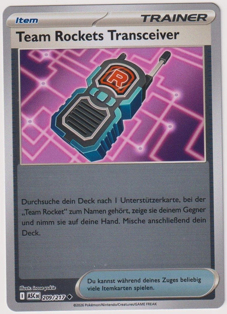 Pokemon TCG Team Rockets Transceiver #209/217 Uncommon (U) Reverse Holo Deutsch – Bild 1