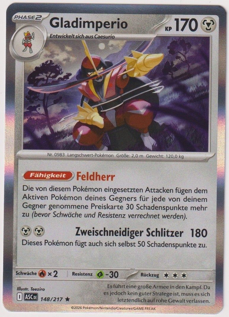 Pokemon TCG Kingambit #148/217 Rare (R) Holo Deutsch 2026 – Bild 1