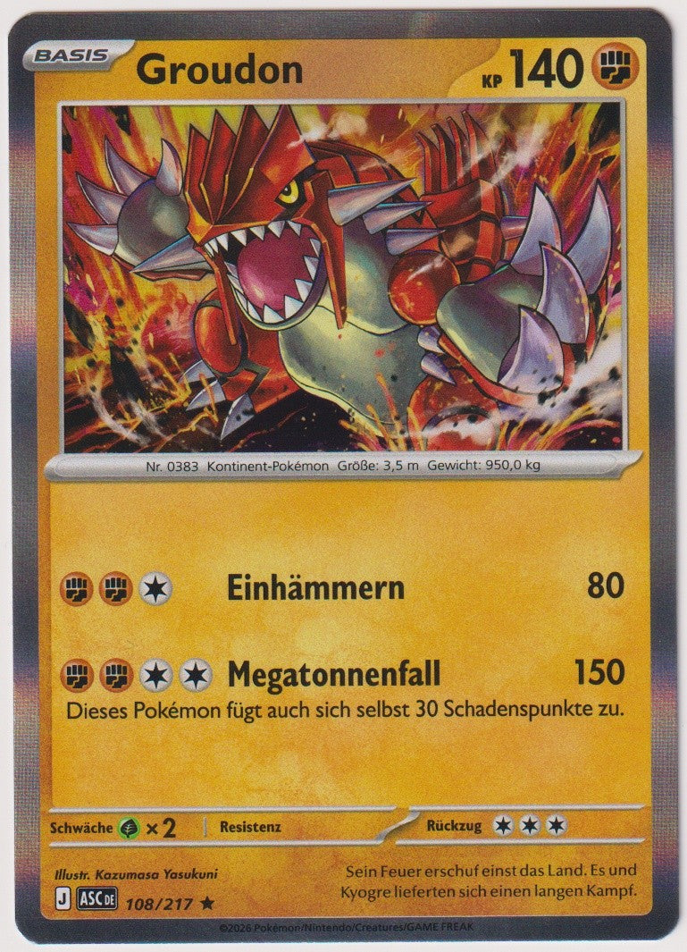 Pokemon TCG Groudon #108/217 Rare (R) Holo Deutsch 2026 – Bild 1