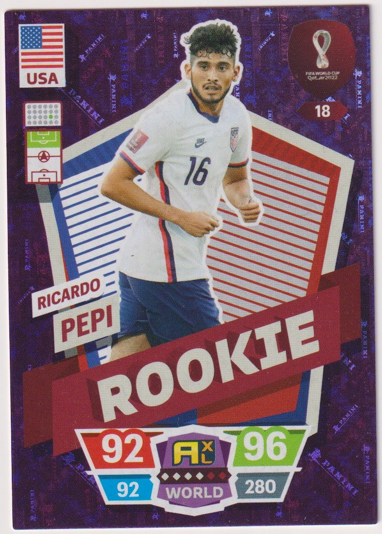 Panini Adrenalyn FIFA World Cup Qatar 2022 Ricardo Pepi Rookie USA Parallel – Bild 1