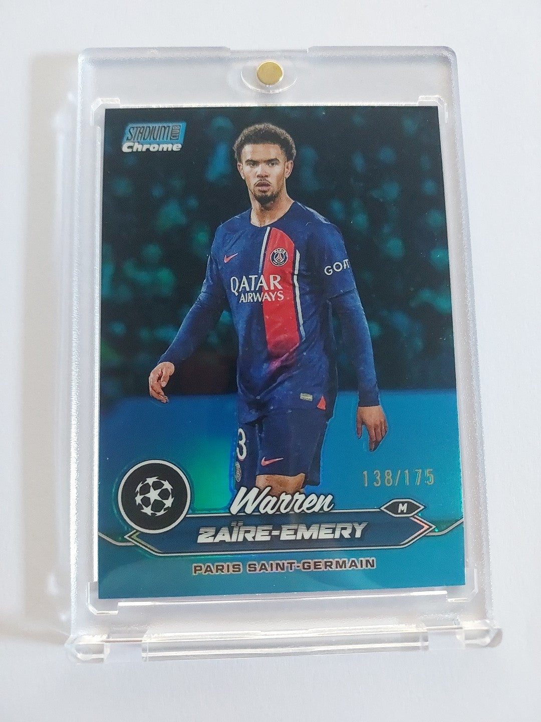 Topps Chrome 2023/24 Warren Zaire-Emery PSG Nummeriert 138/175 Parallel – Bild 1
