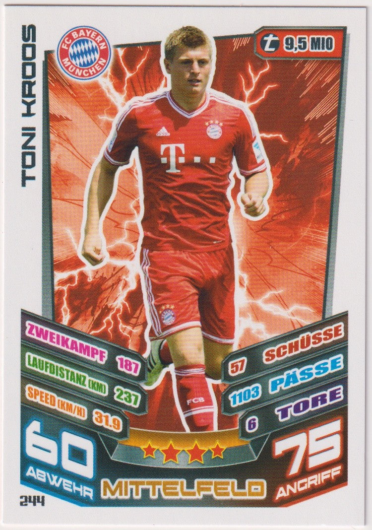 Topps Match Attax Toni Kroos FC Bayern München Bundesliga Parallel Rare 244 – Bild 1