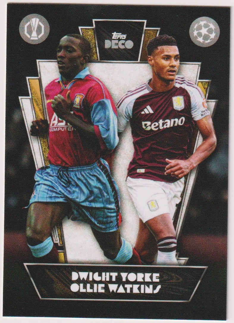 Topps Deco 2023-24 Dwight Yorke & Ollie Watkins Aston Villa Then & Now Parallel – Bild 1
