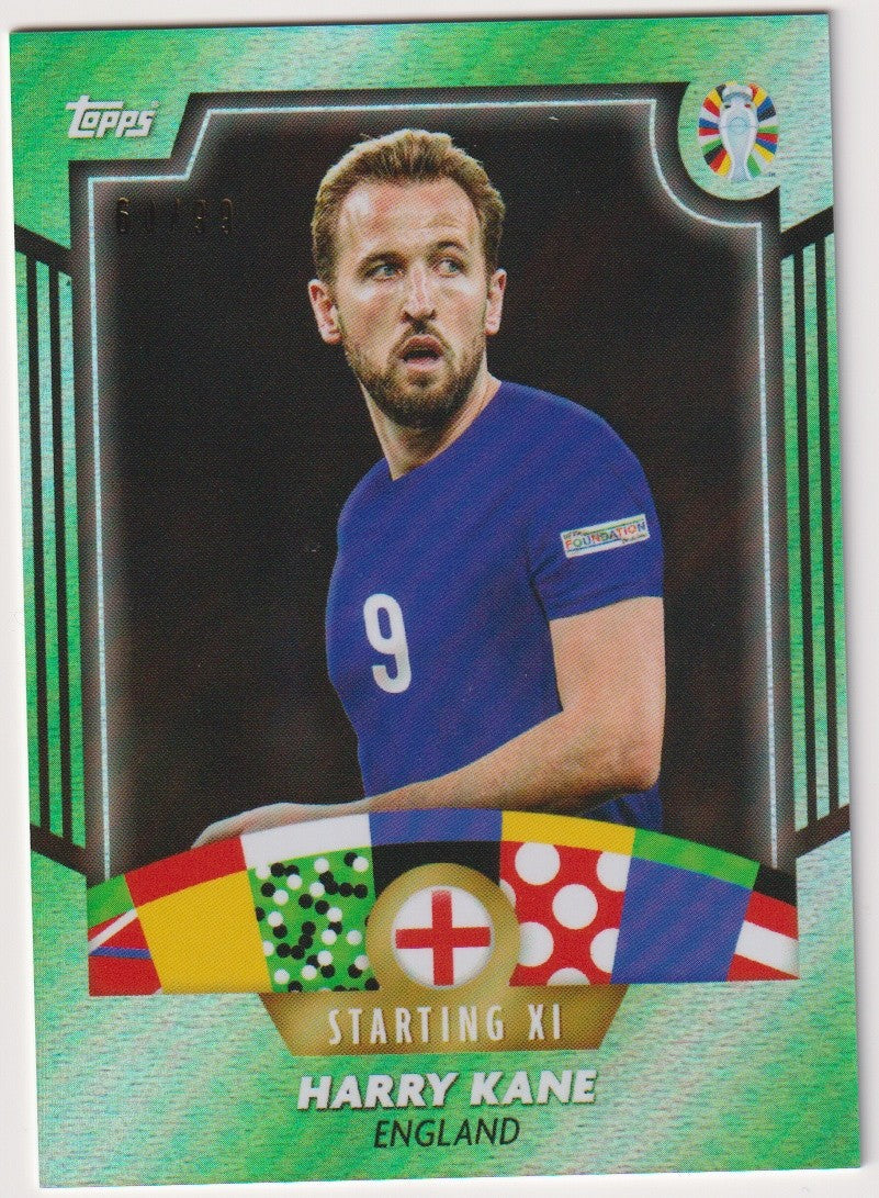 Topps 2023-24 Harry Kane England Starting XI Parallel 60/299 Rare 60/99 – Bild 1
