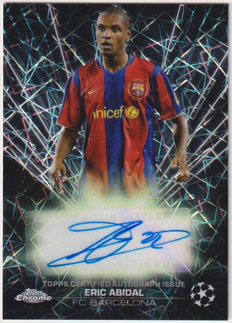 Topps Chrome UEFA Club 2023-24 Eric Abidal Auto Barcelona Black Lazer Parallel – Bild 1