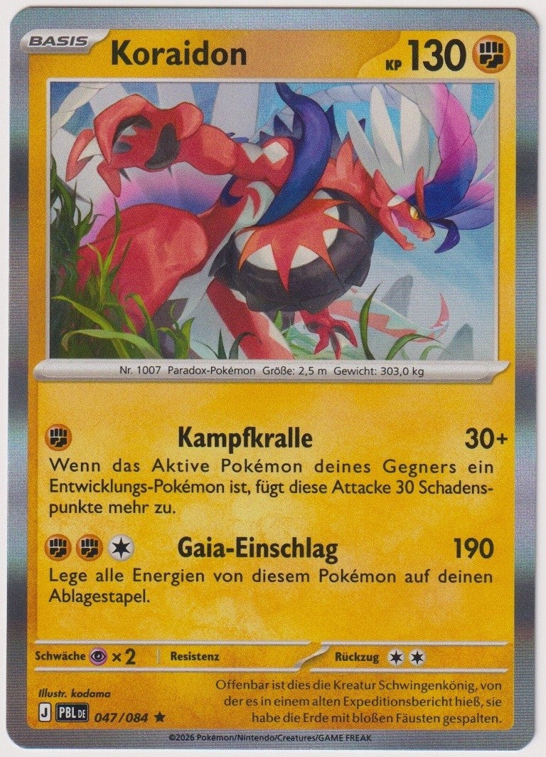 Pokemon TCG Koraidon #47/084 Rare (R) Holo Deutsch 2026 – Bild 1
