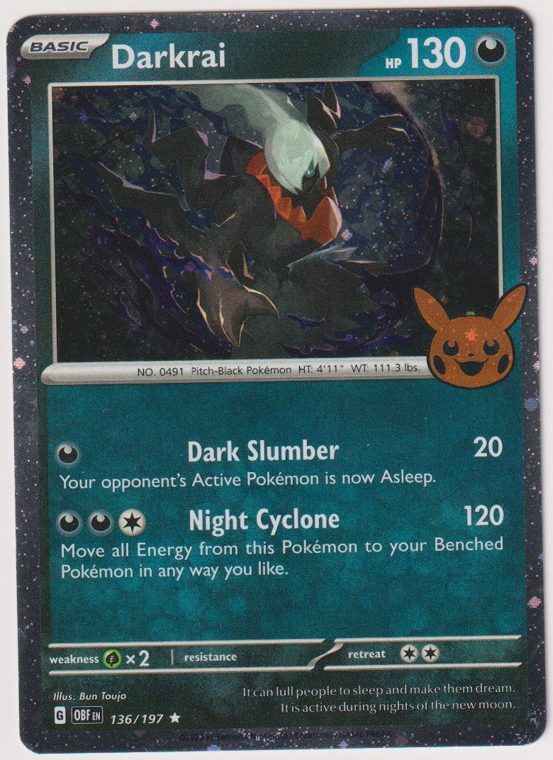 Pokemon TCG Darkrai #136/197 Rare (R) Cosmos Holo Englisch 2023 – Bild 1