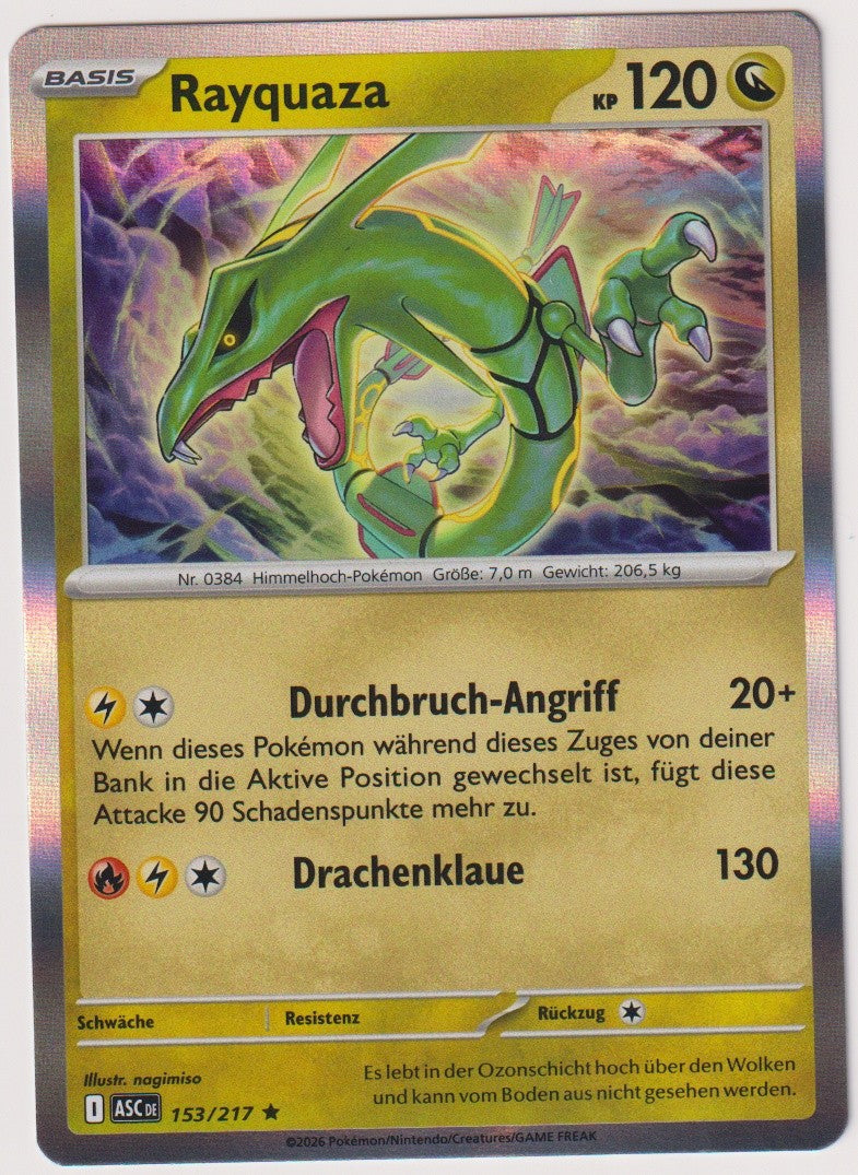 Pokemon TCG Rayquaza #153/217 Rare (R) Holo Deutsch 2026 – Bild 1