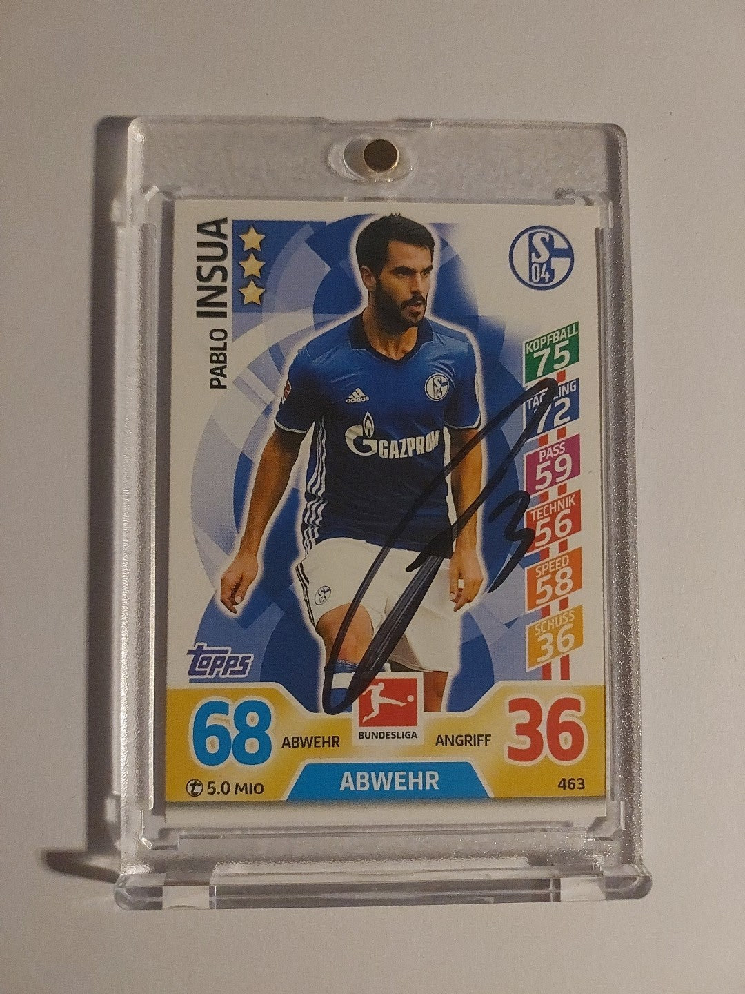 Topps Bundesliga 2017-18 Pablo Insua Schalke 04 (On Card Auto) – Bild 1