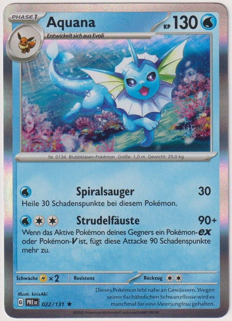 Pokemon TCG Vaporeon #22/131 Rare (R) Holo Deutsch 2025 – Bild 1