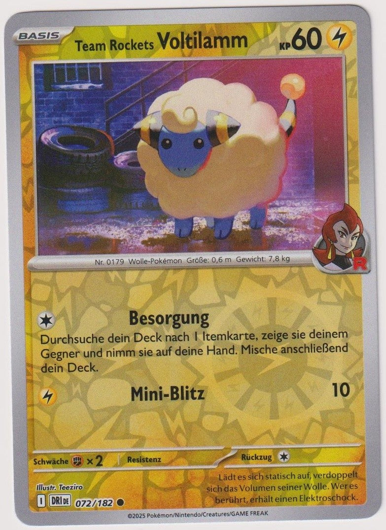 Pokemon TCG Mareep #72/182 Common (C) Reverse Holo Deutsch 2025 – Bild 1