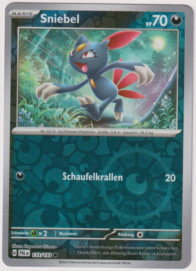 Pokemon TCG Sneasel #133/193 Common (C) Reverse Holo Deutsch 2023 – Bild 1