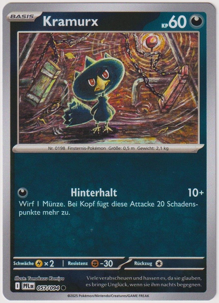 Pokemon TCG Murkrow #57/094 Common (C) Reverse Holo Deutsch 2025 – Bild 1
