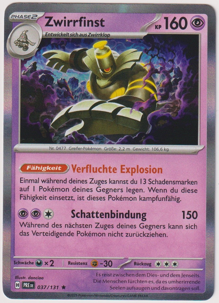 Pokemon TCG Dusknoir #37/131 Rare (R) Holo Deutsch 2025 – Bild 1