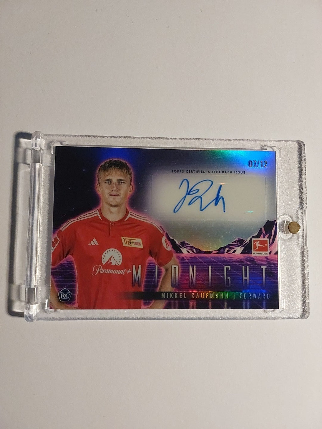 Topps Midnight Bundesliga 2023-24 Mikkel Kaufmann Auto Union Parallel 7/12 RC – Bild 1