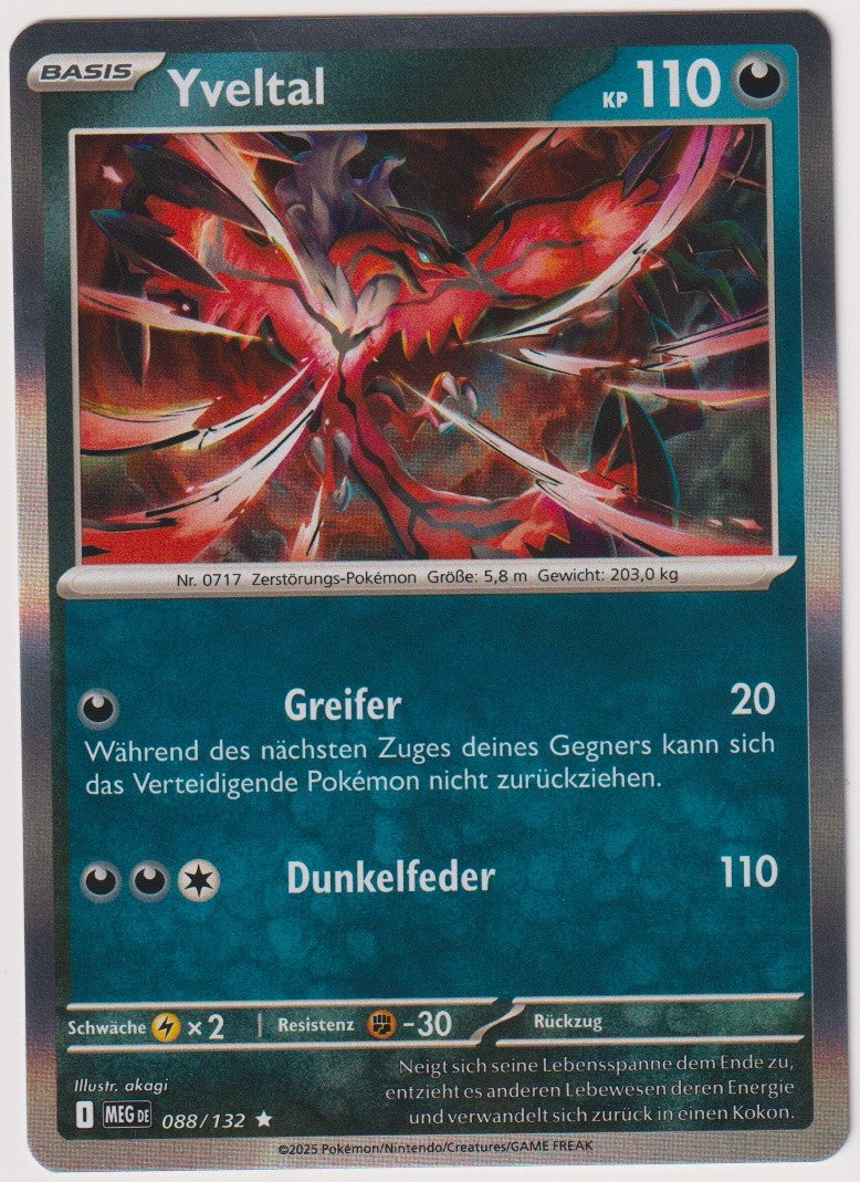 Pokemon TCG Yveltal #88/132 Rare (R) Holo Deutsch 2025 – Bild 1