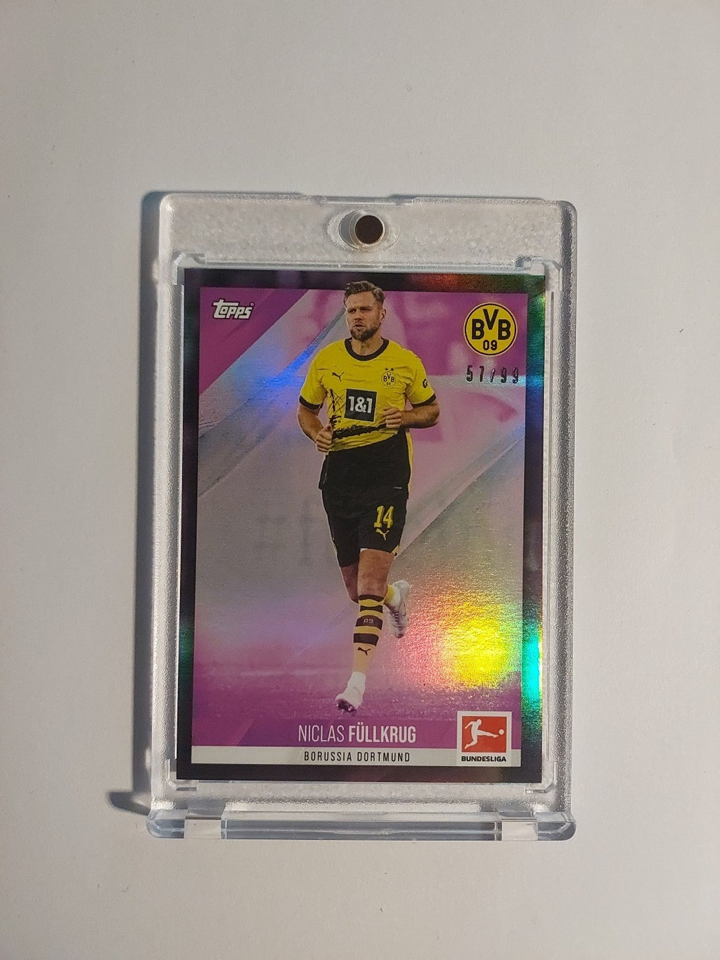 Topps Bundesliga 2023-24 Niclas Füllkrug Dortmund Parallel 57/99 Refractor Rare – Bild 1