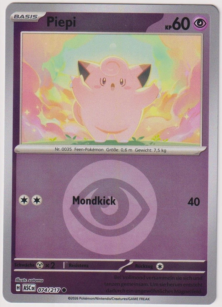 Pokemon TCG Clefairy #74/217 Common (C) Reverse Holo Deutsch 2026 – Bild 1