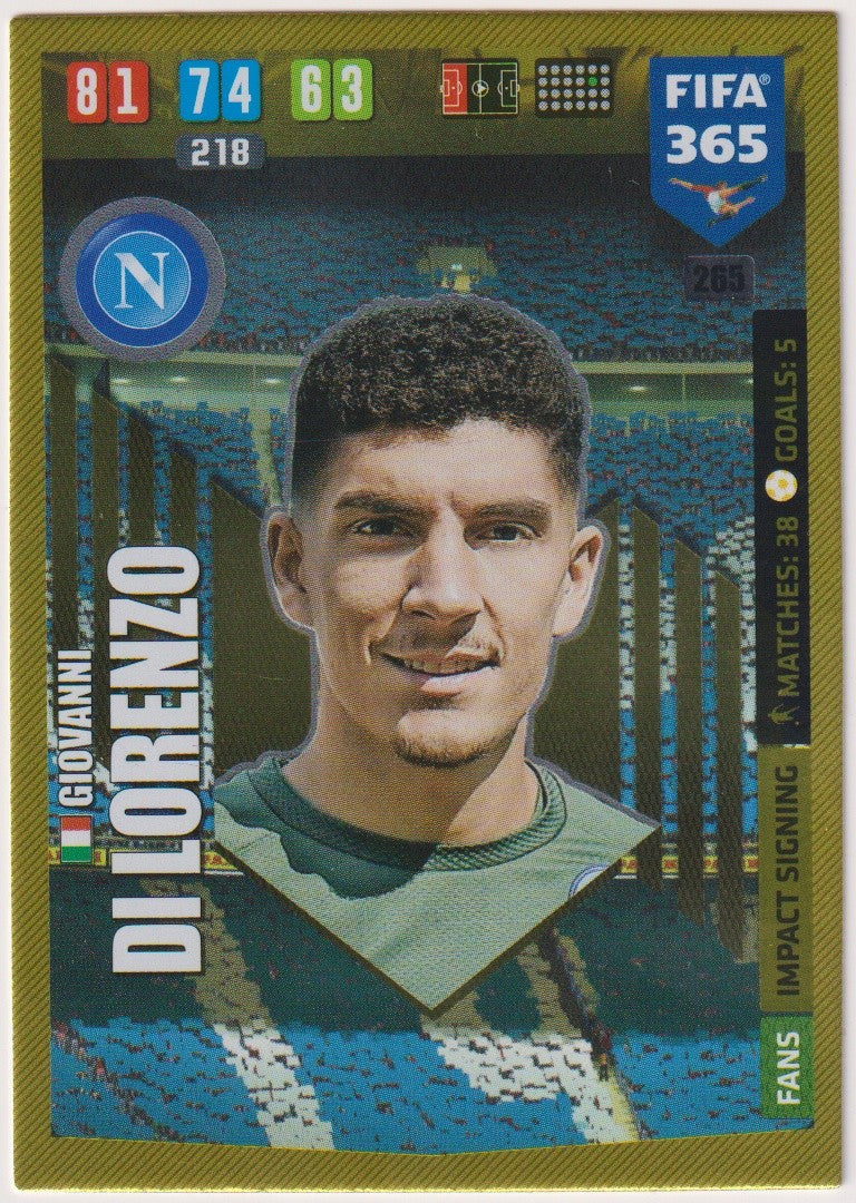 Panini FIFA 365 Giovanni Di Lorenzo Napoli Parallel Rare 218 – Bild 1