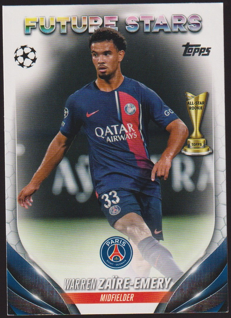 Topps 2023-24 Warren Zaire-Emery Rookie Paris Saint-Germain Parallel Rare – Bild 1