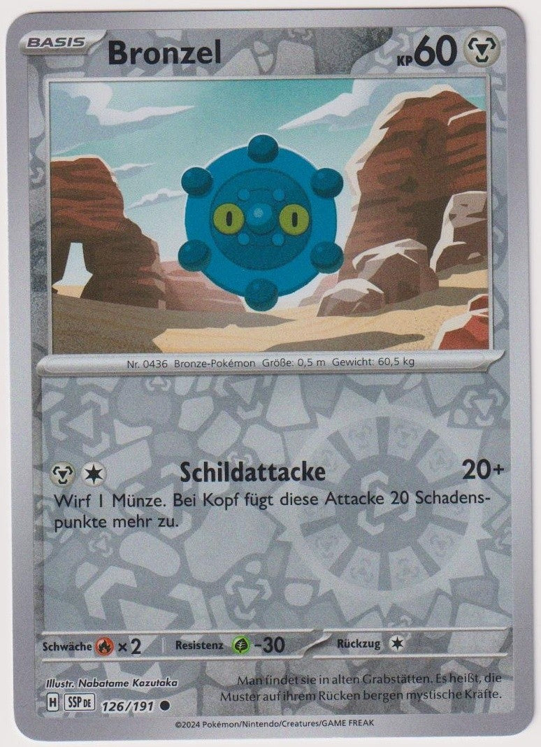 Pokemon TCG Bronzor #126/191 Common (C) Reverse Holo Deutsch 2024 – Bild 1