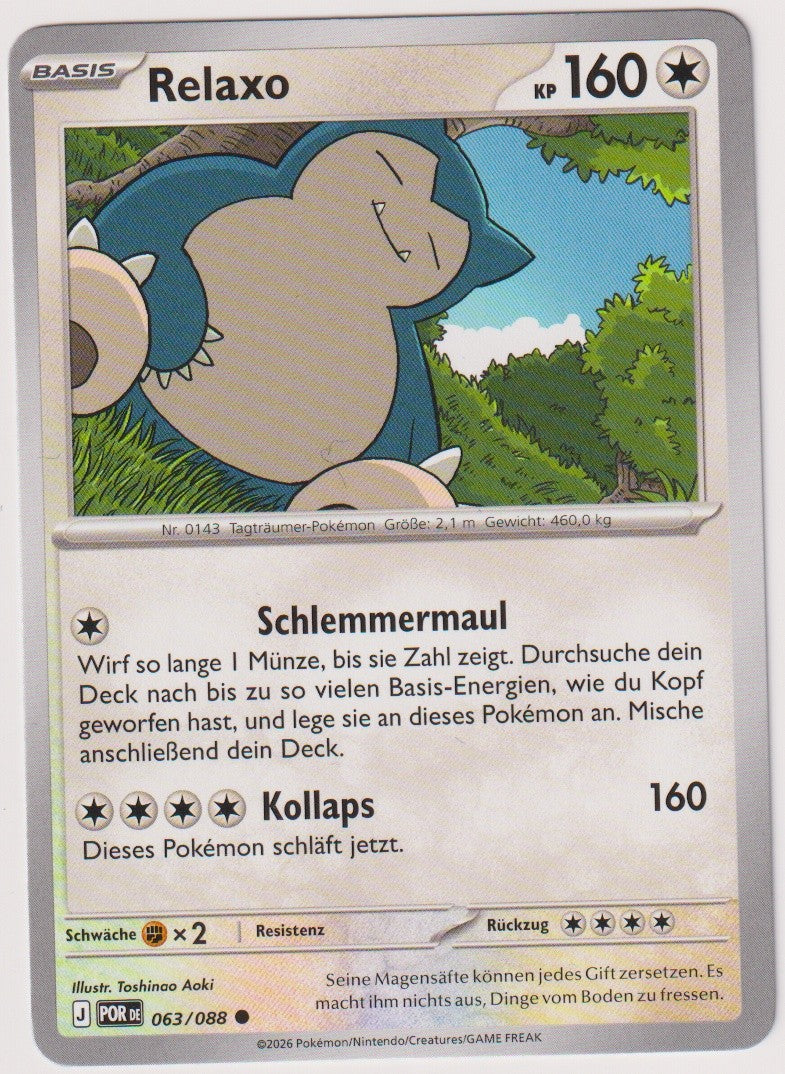 Pokemon TCG Snorlax #63/088 Common (C) Deutsch 2026 – Bild 1
