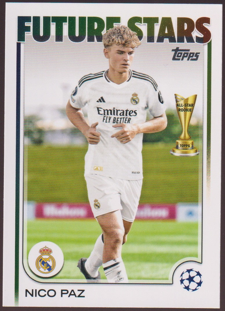 Topps 2024-25 Nico Paz Rookie Real Madrid C.F. UEFA Champions League Parallel – Bild 1
