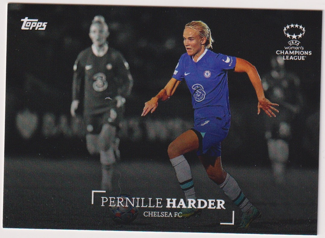 Topps 2022-23 Pernille Harder Chelsea FC UEFA Women's Champions League Parallel – Bild 1