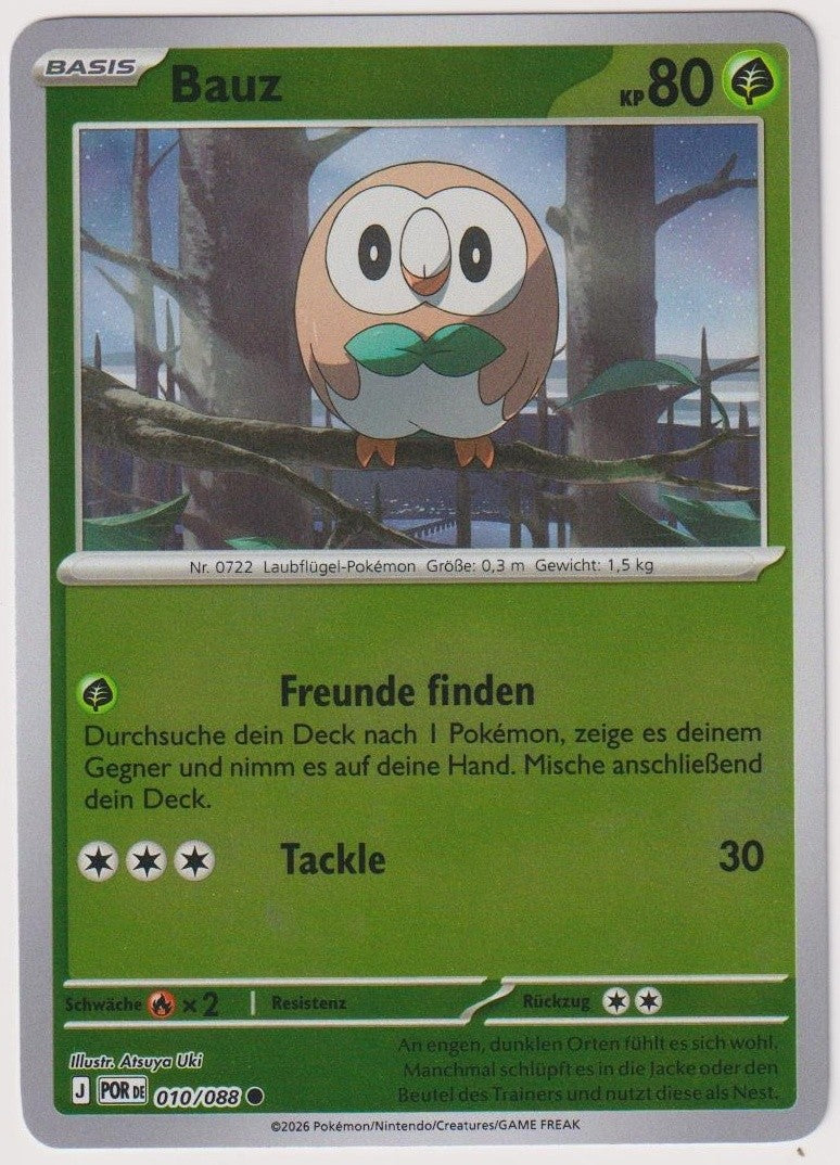 Pokemon TCG Rowlet #10/088 Common (C) Reverse Holo Deutsch 2026 – Bild 1
