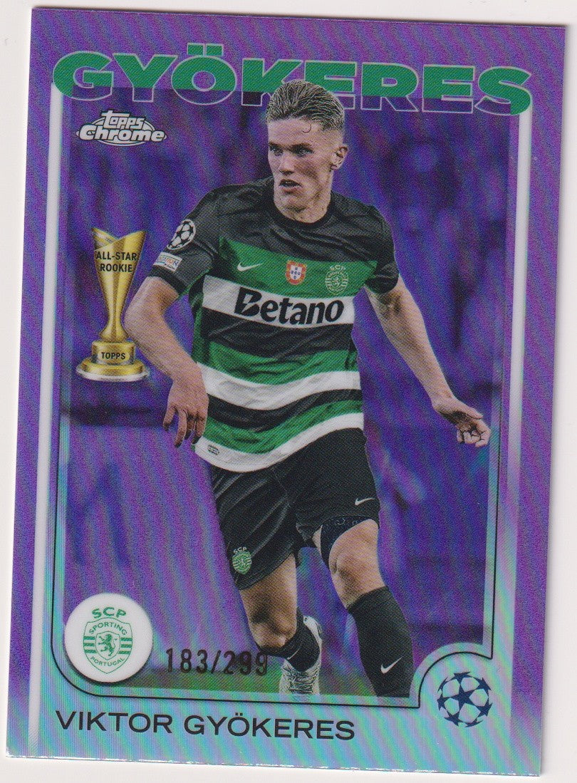 Topps Chrome 2023-24 Viktor Gyökeres Rookie Sporting Parallel 183/299 Refractor – Bild 1
