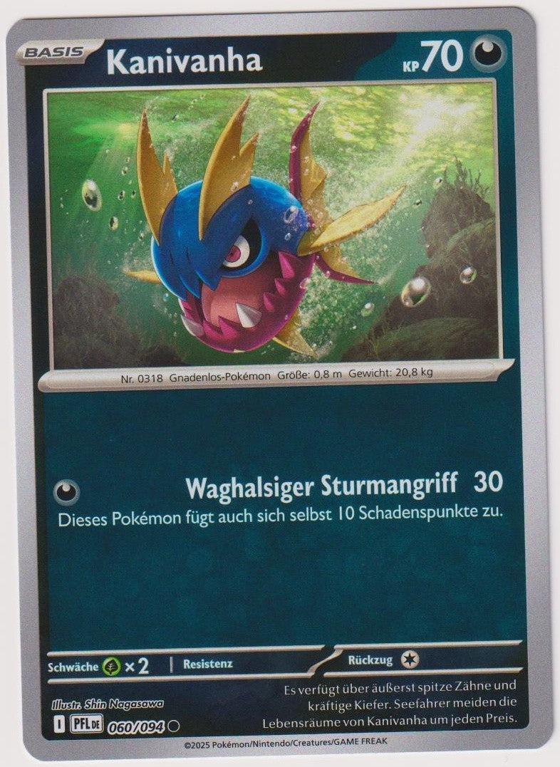 Pokemon TCG Carvanha #60/094 Common (C) Reverse Holo Deutsch 2025 – Bild 1