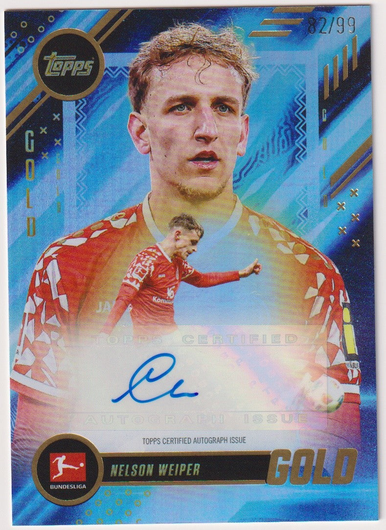 Topps 2025-26 Nelson Weiper Auto 1. FSV Mainz 05 Parallel 82/99 Refractor – Bild 1
