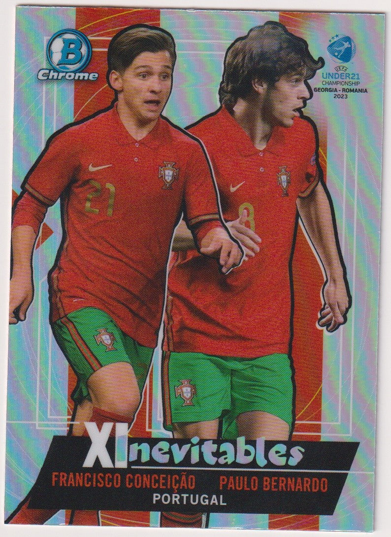 Topps 2023-24 Portugal XI inevitables Conceicao & Bernardo Parallel Refractor – Bild 1