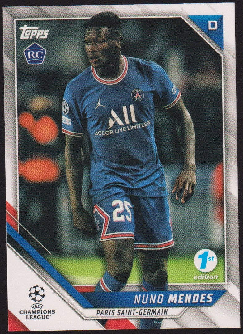 Topps 2021-22 Nuno Mendes Rookie Paris Saint-Germain Parallel Rare – Bild 1