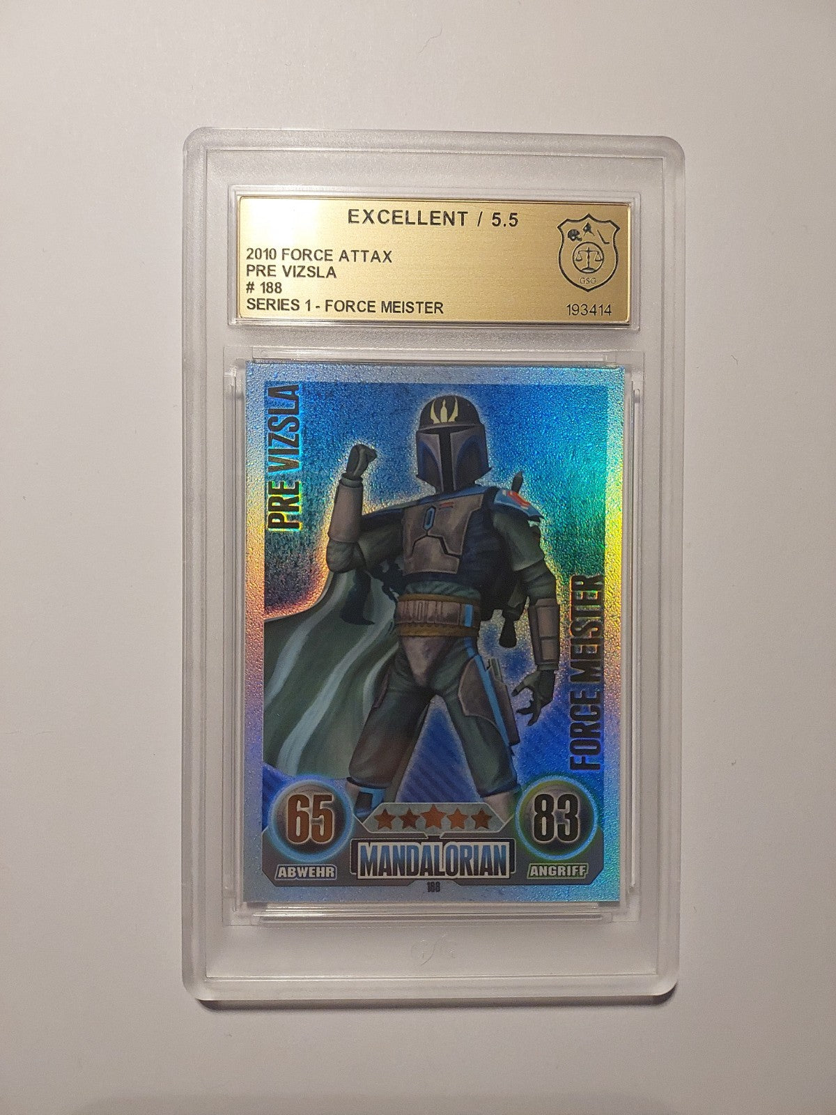 Topps Star Wars 2010 Pre Vizsla Mandalorianer GSG 5.5 = PSA Parallel Refractor – Bild 1