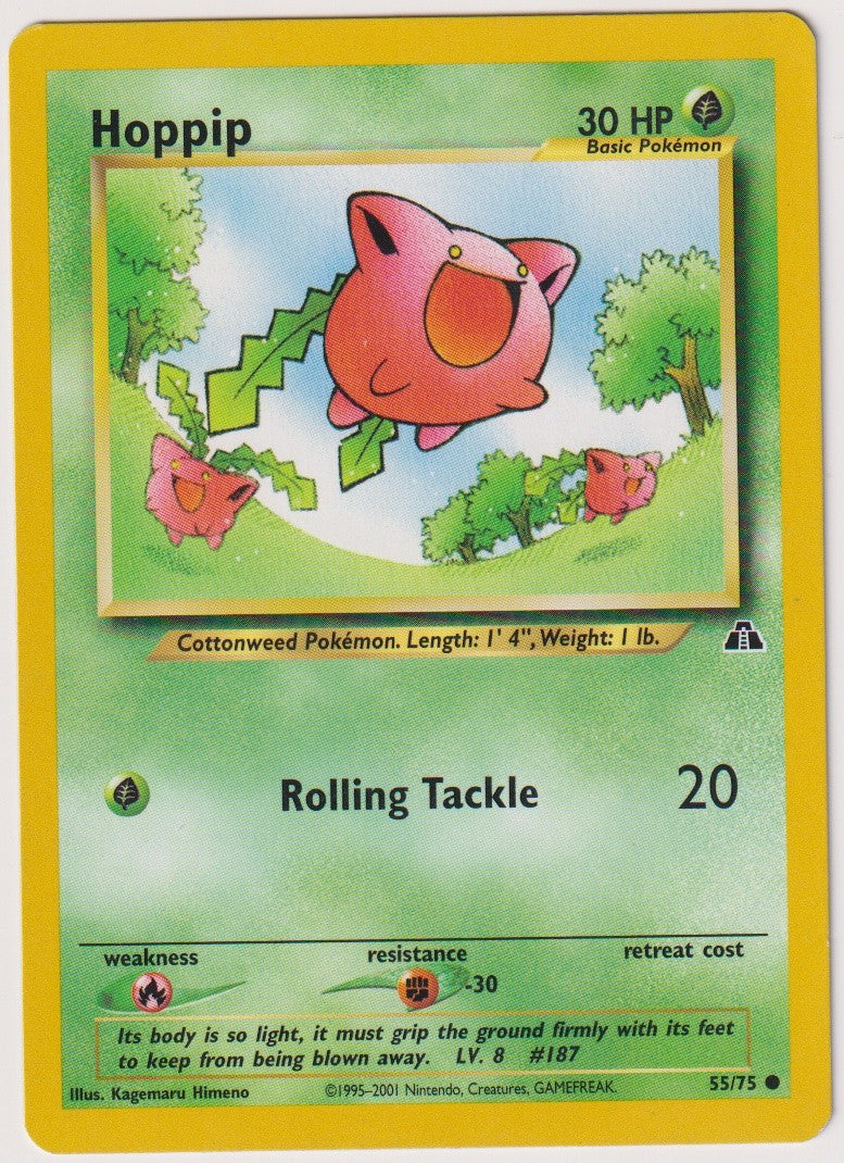 Pokemon TCG Hoppip #55/075 Common (C) Non-Holo Englisch 2001 – Bild 1