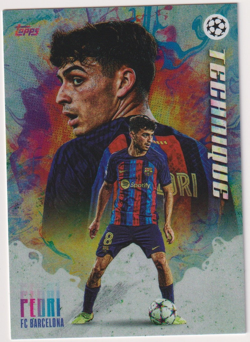 Topps Technique 2022-23 Pedri FC Barcelona Champions League Parallel Rare – Bild 1