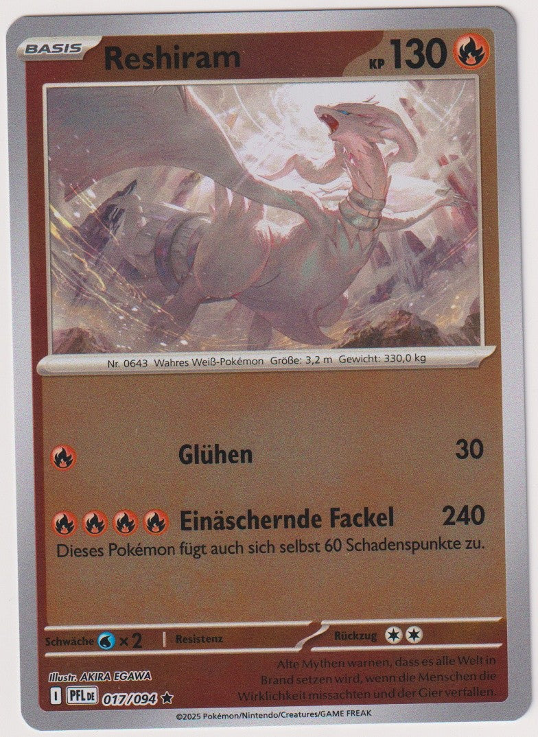 Pokemon TCG Reshiram #17/094 Rare (R) Reverse Holo Deutsch 2025 – Bild 1